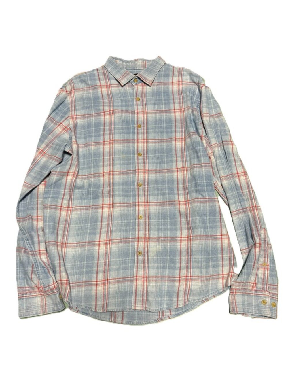 Black Brown 1826 Men’s XL Blue Red Plaid Long Sleeve Button Down Shirt